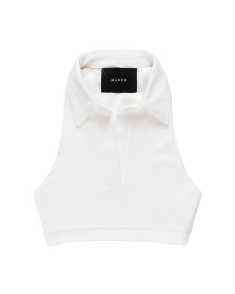 Collared Crop Top - White