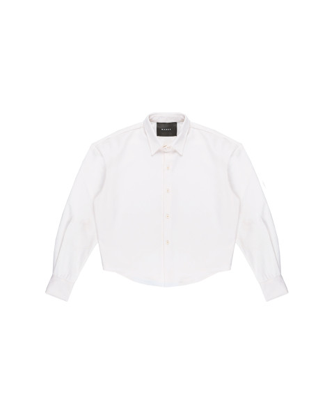 Mixed Fabric Shirt - White - M A D E R