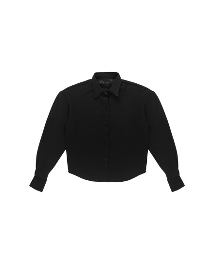 Mixed Fabric Shirt - Black