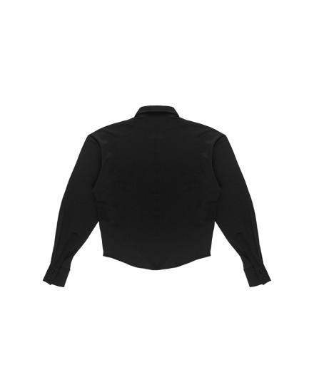 Mixed Fabric Shirt - Black