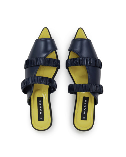 Open Toe Mules Elastica - Lime/Navy